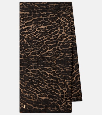 Leopard-print silk and cashmere scarf | Saint Laurent