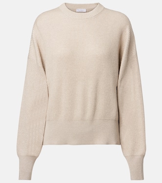 Pullover in misto cashmere a coste | Brunello Cucinelli