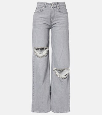 Jeans distressed a gamba larga con decorazioni | Area