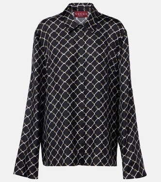 Horsebit silk twill shirt | Gucci