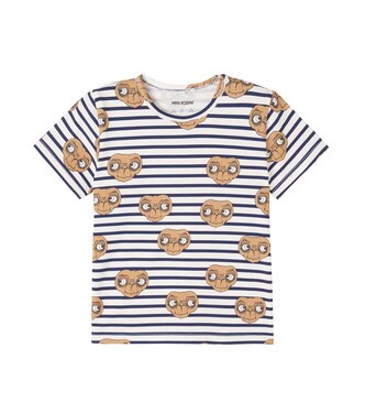 x E.T. - T-shirt in jersey di misto cotone a righe | Mini Rodini