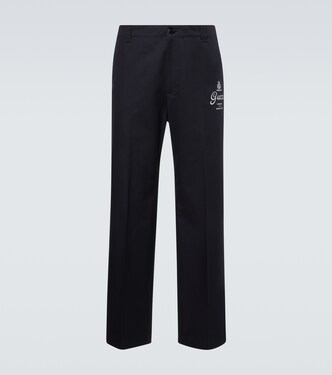Printed cotton twill straight pants | Gucci
