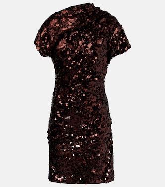 Sequined asymmetric minidress | Ganni