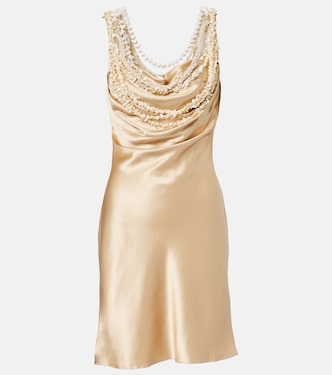 Embellished silk satin slip dress | Balmain