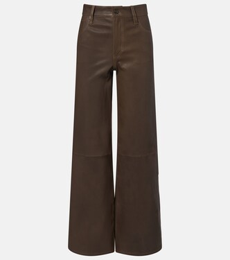 Le Slim Palazzo leather wide-leg pants | Frame