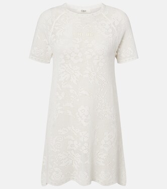 Pointelle scalloped cotton minidress | Chloé