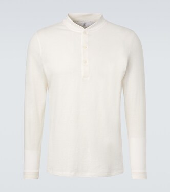 Linen and cotton Henley shirt | Brunello Cucinelli