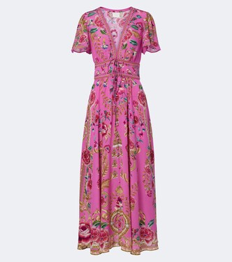 Embellished floral silk midi dress | Camilla