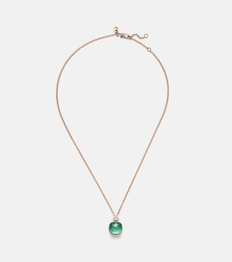 Nudo Classic 18kt rose and white gold necklace with gemstones | Pomellato
