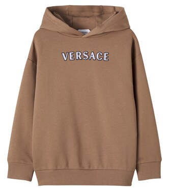Logo cotton jersey hoodie | Versace Kids