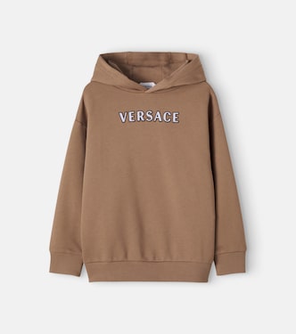 Logo cotton jersey hoodie | Versace Kids