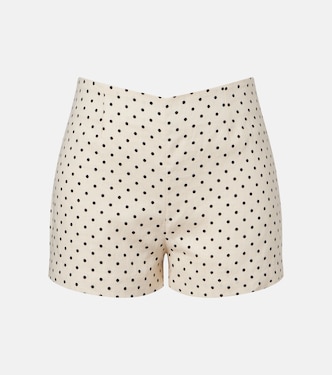 Lila polka-dot linen shorts | Faithfull