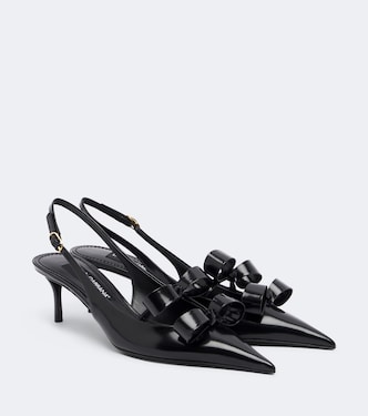 Bow-detail leather slingback pumps | Dolce&Gabbana