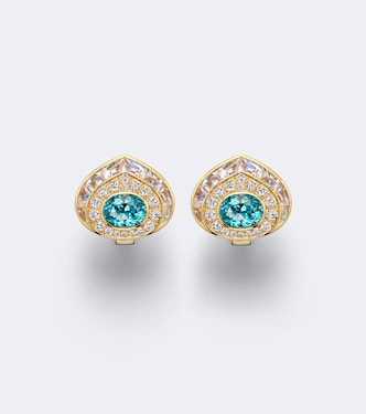 Claudia 18kt gold earrings with gemstones | Marina B