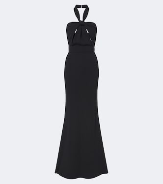 Vestido de fiesta halter de crepé | Elie Saab