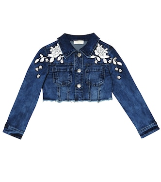 Appliquéd denim jacket | Monnalisa