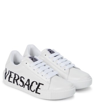 Logo leather sneakers | Versace Kids