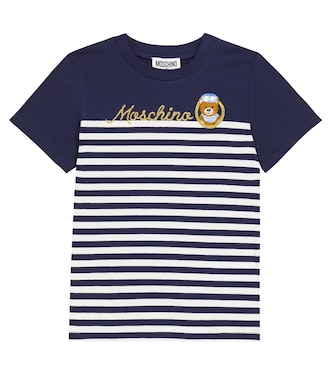 Striped cotton-blend T-shirt | Moschino Kids