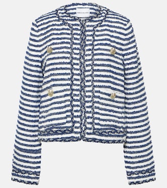 Chaqueta Matteo de punto bouclé a rayas | Rebecca Vallance