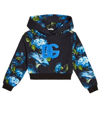 DG floral cotton jersey hoodie | Dolce&Gabbana Kids