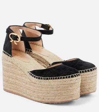 Suede platform espadrille wedges | Gianvito Rossi