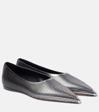 Dégradé fishnet leather ballet flats | Alaïa