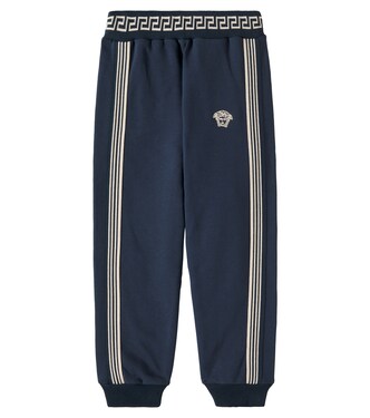 Greca Border cotton jersey trackpants  | Versace Kids