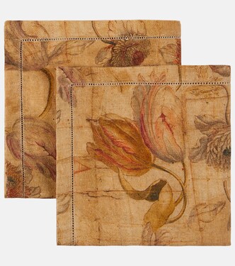 Otus set of 2 printed linen napkins | The House of Lyria