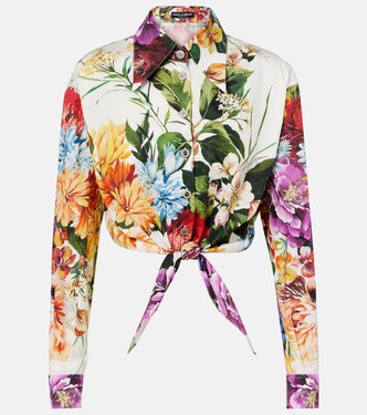 Cropped floral cotton shirt | Dolce&Gabbana