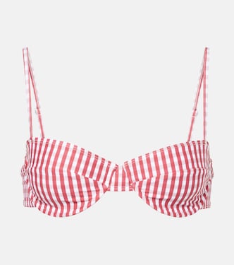 Farrah gingham bikini top  | Faithfull