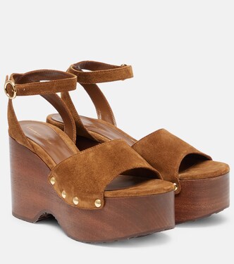 Plateausandalen aus Veloursleder | Gianvito Rossi