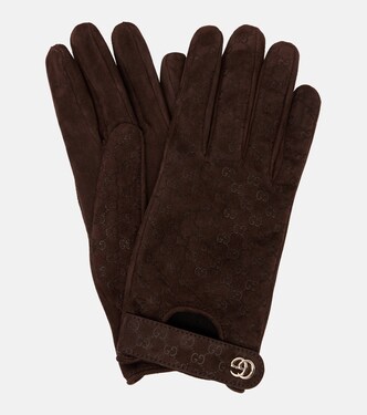 GG jacquard suede gloves | Gucci
