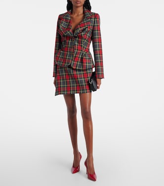 Infinity plaid virgin wool miniskirt in multicoloured - Vivienne