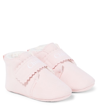 Baby scalloped suede booties | Chloé Kids