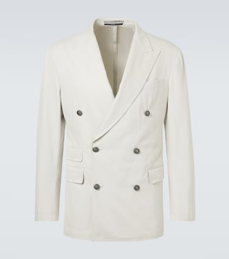 Double-breasted cotton and cashmere blazer | Dunhill