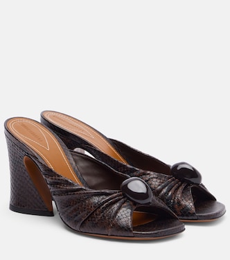 Gleam 85 snake-effect leather mules | Zimmermann
