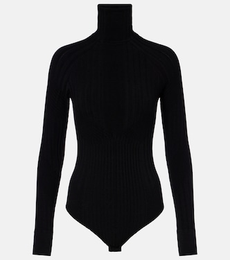 Turtleneck wool-blend jersey bodysuit | Perfect Moment