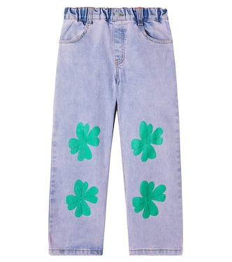 Lucky Clover appliqué wide-leg jeans | Jellymallow