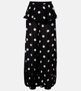 Solid Peplum polka-dot balloon pants | Adriana Degreas