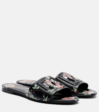 DG floral leather slides | Dolce&Gabbana
