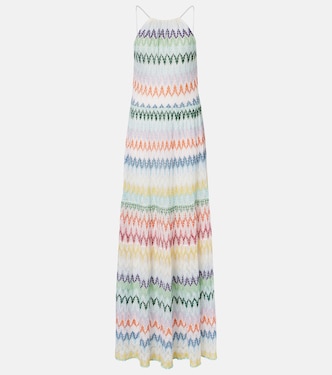 Halterneck lamé maxi dress | Missoni