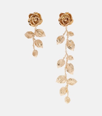 Floral gold-plated drop earrings | Magda Butrym