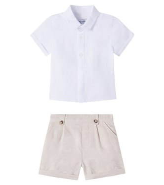 Baby linen shirt and shorts set | Tartine et Chocolat