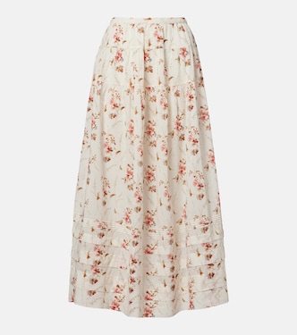 Marie floral cotton maxi skirt | Dôen