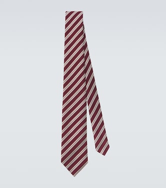 Cravatta in jacquard di seta a righe | Charvet