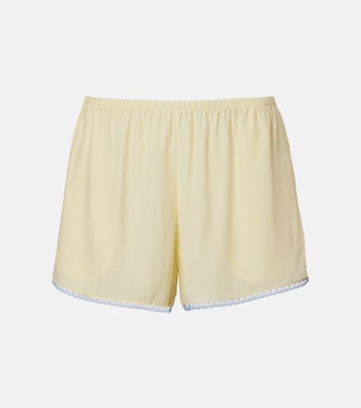Lace-trimmed silk shorts | SIR