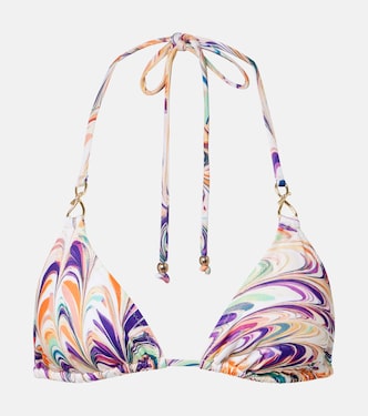 Leoni printed triangle bikini top | Alexandra Miro