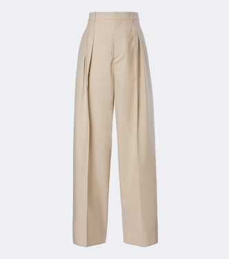 Wool and cotton wide-leg pants  | Bottega Veneta