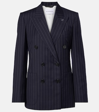 Pinstripe double-breasted wool blazer | Givenchy