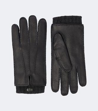 Leather and cashmere gloves | Agnona